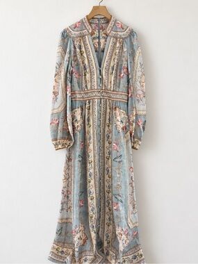 Zimmermann Roselight plunge midi dress, US4